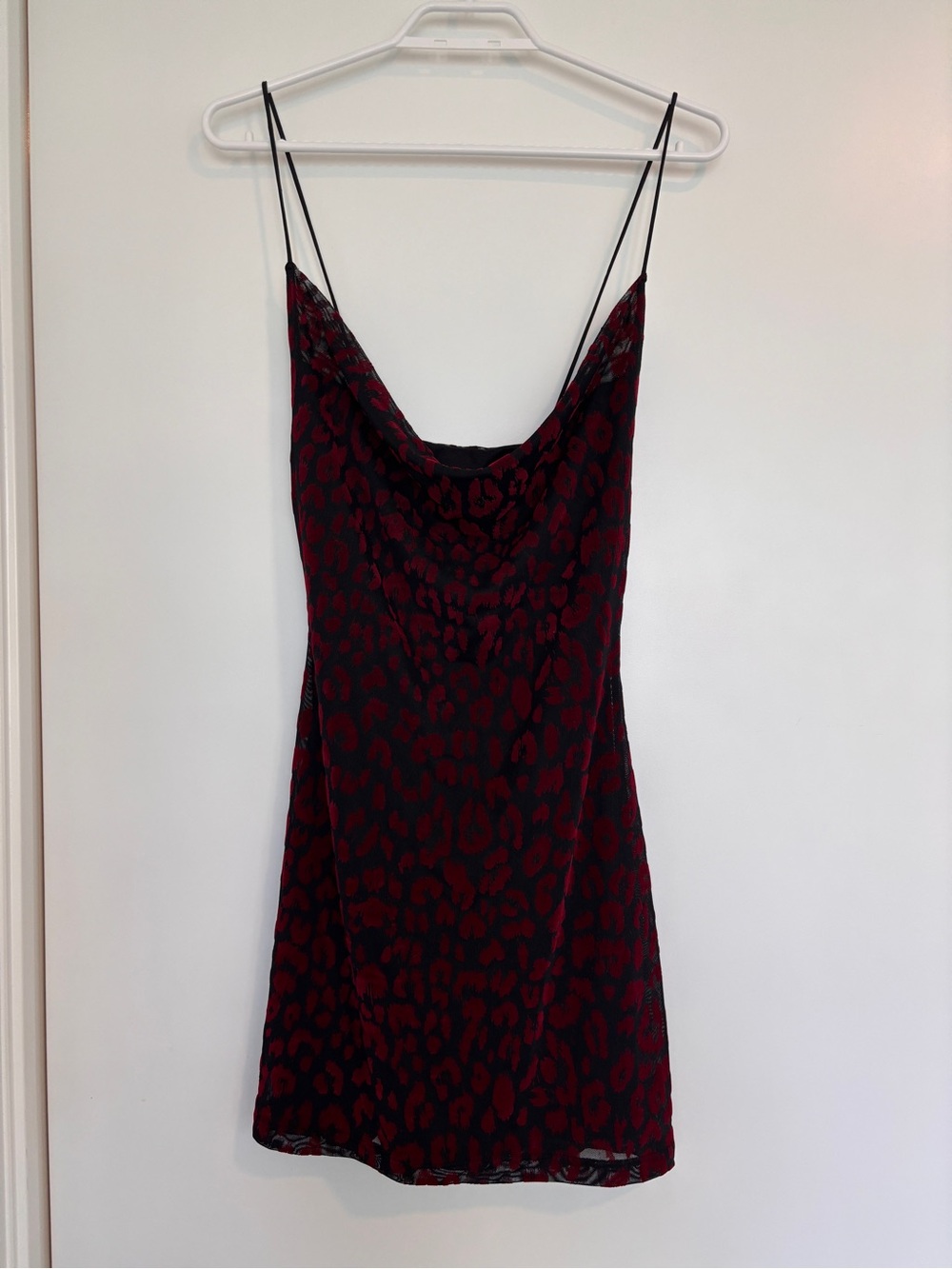 Motel Rocks Red and Black Leopard Slip Mini Dress